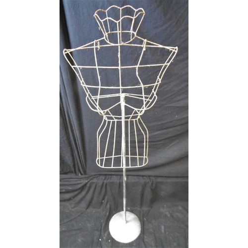 65 - METAL ADJUSTABLE DRESS MAKERS STAND ON METAL BASE