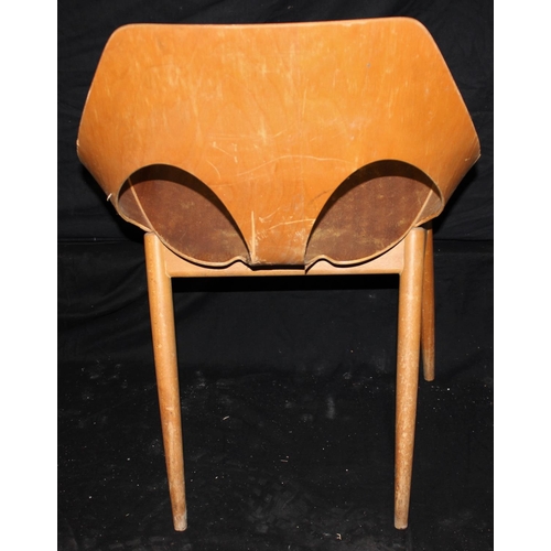 95 - SET OF 4 DANISH DESIGNED  KANDYA JASON PLYWOOD STACKABLE CHAIRS ON GENTLY TAPERING SPRAYED LEGS.  DE... 