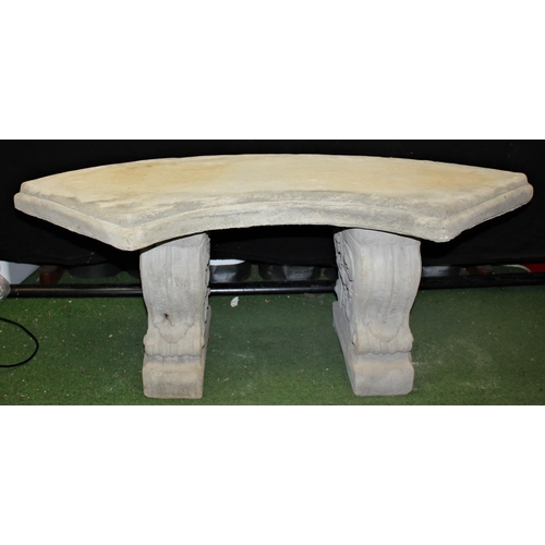97 - STONEWORK CURVED SEAT ON CLASSIC PLINTHS