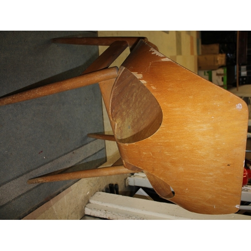 95 - SET OF 4 DANISH DESIGNED  KANDYA JASON PLYWOOD STACKABLE CHAIRS ON GENTLY TAPERING SPRAYED LEGS.  DE... 