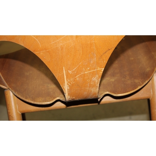 95 - SET OF 4 DANISH DESIGNED  KANDYA JASON PLYWOOD STACKABLE CHAIRS ON GENTLY TAPERING SPRAYED LEGS.  DE... 