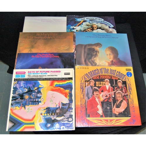 1 - 7 MOODY BLUES LPs, PAUL SIMON SONG BOOK, HOLLIES LP, JOHN McCANN McCANNED LP, JEAN MICHEL JARRE LP &... 