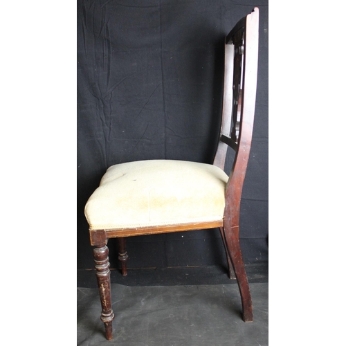 101 - INLAID DINING CHAIR & LEATHER TOP STOOL