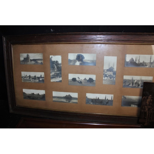 134 - FRAMED SET OF PHOTOGRAPHS, 3 COPPER ETCHED PICTURES & 3 FRAMED PRINTS