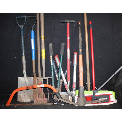 138 - VARIOUS GARDENING TOOLS & BOSCH LAWNMOWER