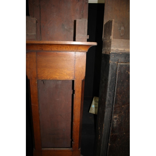 140 - 2 GRANDFATHER CLOCK CASES, 2 MOVEMENTS (THOMAS HITCHENS AND JONES, MERTHYR) , VARIOUS WEIGHTS & 2 PE... 