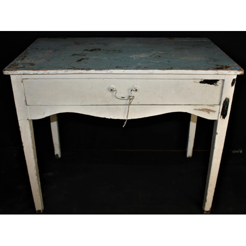 148 - PAINTED PINE SIDE TABLE FITTED SINGLE DRAWER (H26