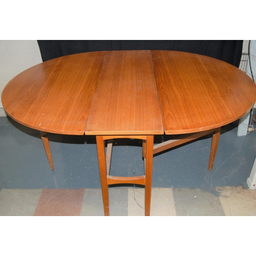 163 - TEAK DROP LEAF DINING TABLE (CLOSED 13