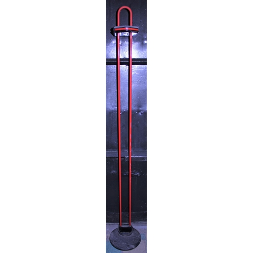 185 - RED METAL TALL LAMP