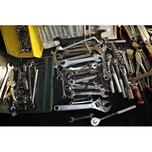 197 - BOX SPANNERS, SOCKETS, PLIERS ETC