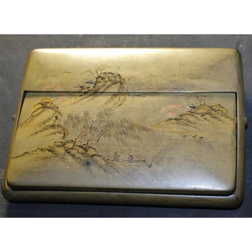 208 - ORIENTAL BAKELITE CIGARETTE CASE  - SIGNED ON INSIDE