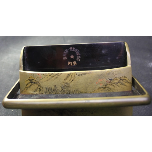 208 - ORIENTAL BAKELITE CIGARETTE CASE  - SIGNED ON INSIDE