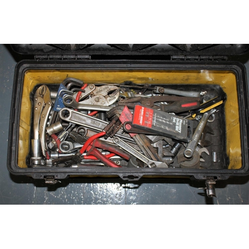 243 - TOOL BOX WITH TOOLS INCLUDING CLAMPS