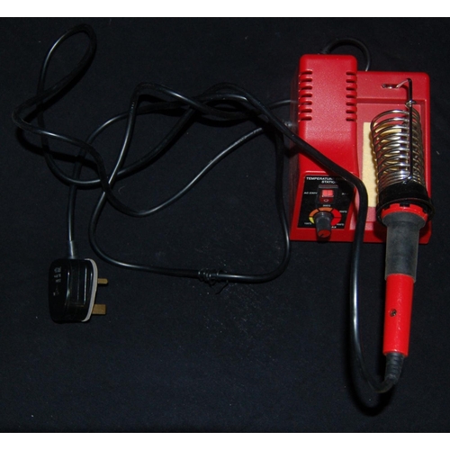 25 - SOLDERING IRON, WELLER SOLDERING GUN, GLUE GUN & STICKS