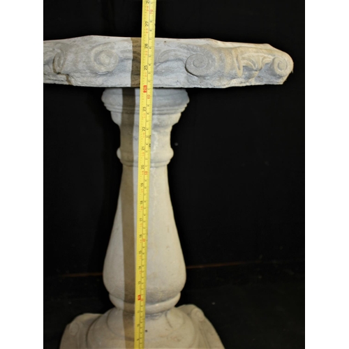 257 - STONEWORK BALUSTER BIRD BATH (HEIGHT 2ft WITH 20