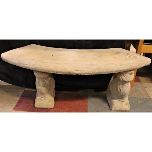 267 - STONEWORK CURVED SEAT ON SQUIRREL PLINTHS (39