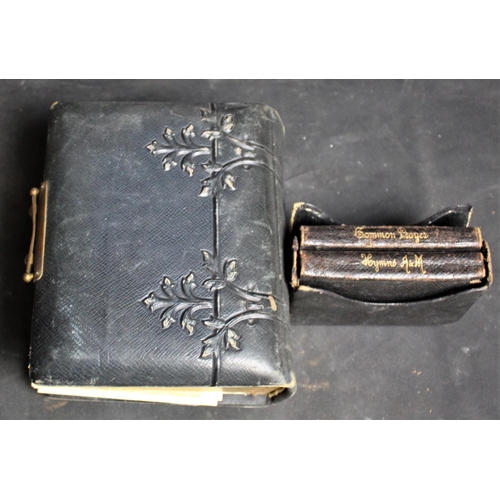 87 - LEATHER CASED PHOTOGRAPH ALBUM, LEATHER PRAYER & HYMN BOOK