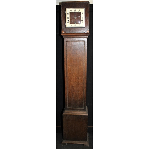 140A - OAK CASED GRANDMOTHER CLOCK - NO KEY OR PENDULUM