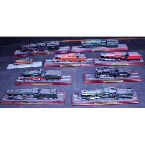 181 - QUANTITY 9 STATIC STEAM LOCOMOTIVES