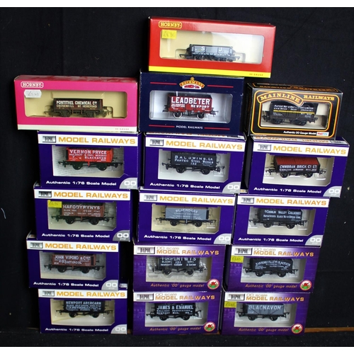 194 - 16 TRUCKS: DAPOL, HORNBY, BACHMANN, MAINLINE - BOXED