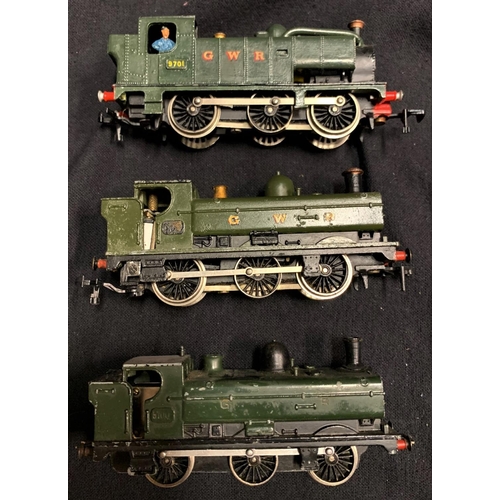 210 - 3 KIT BUILT 00 GAUGE GWR PANNIERS - ALL UNBOXED (ALL TESTED OK), 4 x 3 RAIL HORNBY DUBLO LOCOS: 2 DU... 