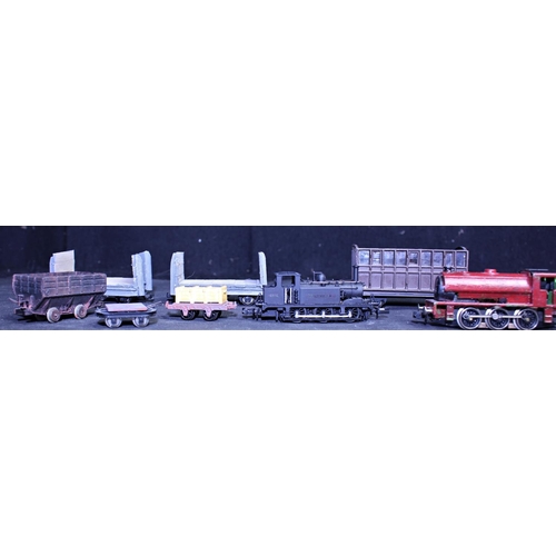 235 - 3 N GAUGE LOCOS & TRUCKS (LOCOS TESTED OK) & 15 N GAUGE COACHES ETC - ALL UNBOXED