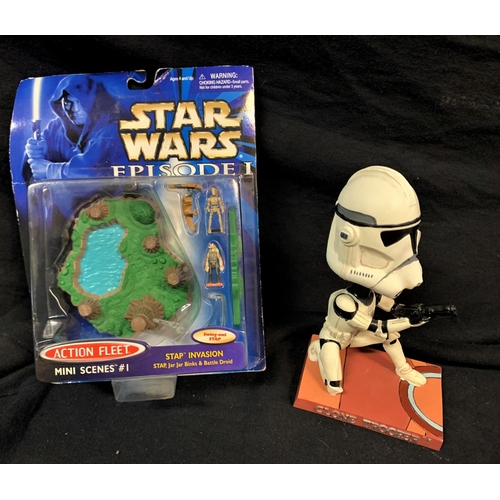 298 - STAR WARS CARDS INC CHARACTERS 'CLONE TROOPER' & STAR WARS EPISODE 1, ACTION FLEET, MINI SCENES #1 S... 