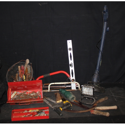 566 - ELECTRIC STRIMMER & MISC TOOLS