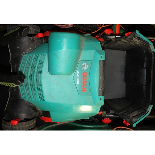 129 - QUALCAST FASTRAK 32 LAWNMOWER, BOSCH ALR900 LAWNMOWER (INCOMPLETE), BLACK & DECKER GT25 HEDGE CUTTER... 