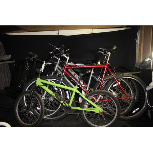 79 - @4 BIKES - RALEIGH RESONATOR, RALEIGH TUNDRA LADIES, EMMELLE COUGAR, TRAX STUNT - BACK WHEEL SEIZED