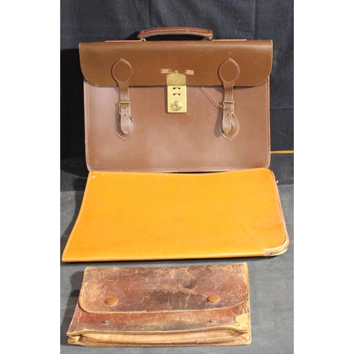 2 - VARIOUS LEATHER CASES AND SATCHELS