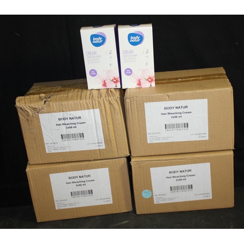 33 - 4 BOXES OF BODY NATUR CREAM HAIR LIGHTENING. (12 PACKS PER BOX, 2X50ML PER PACK)