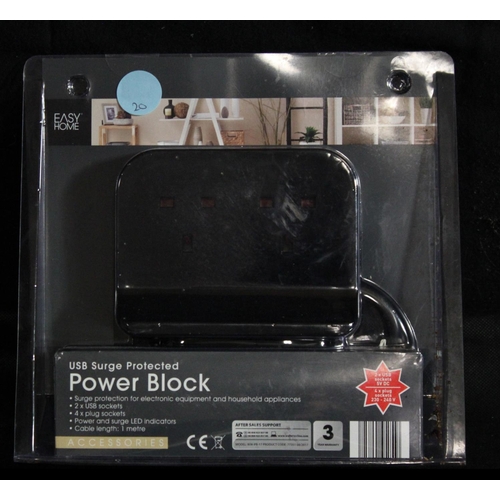 47 - @EASY HOME USB SURGE PROTECTED POWER BLOCK