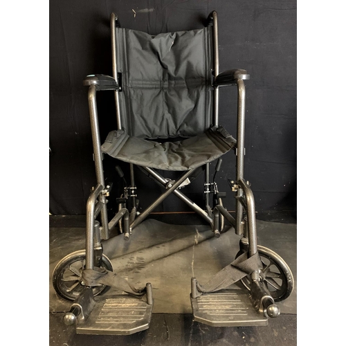 26 - DRIVE WHEELCHAIR, 3 WALKING STICKS & 1 CRUTCH