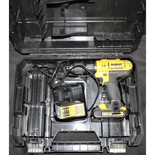 14 - DEWALT 18v XR LI-ION DRILL WITH BATTERY, CHARGER & CASE