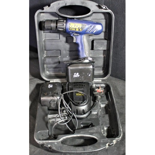 28 - POWERCRAFT 18v DRILL WITH 2 BATTERIES & CHARGER IN CASE