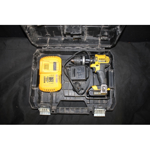 51 - DEWALT 14.4v XR LI-ION DRILL WITH 2 BATTERIES, CHARGER & CASE