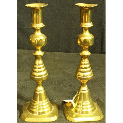 69 - PAIR BRASS CANDLESTICKS