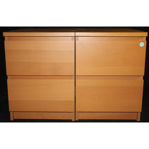 78 - 2 X 2-DRAWER BEDSIDE CHESTS