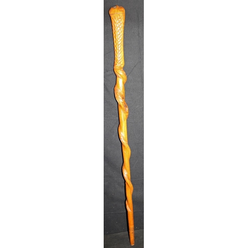 94 - CARVED WALKING STICK IN FORM OF A SNAKE