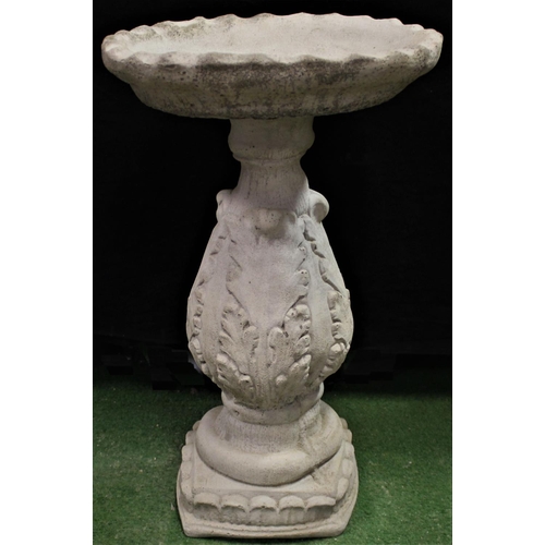 117 - STONEWORK VINEYARD BIRD BATH ADORNED VINE LEAVES (23