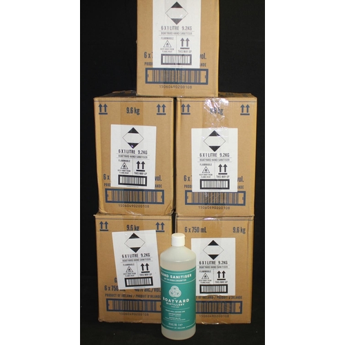 121 - 5 BOXES OF 'THE BOATYARD DISTILLERY' HAND SANITISER (6 x 1 Litre PER BOX)