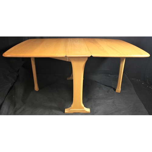 130 - LOW ERCOL DROP LEAF SIDE TABLE.  HEIGHT 18