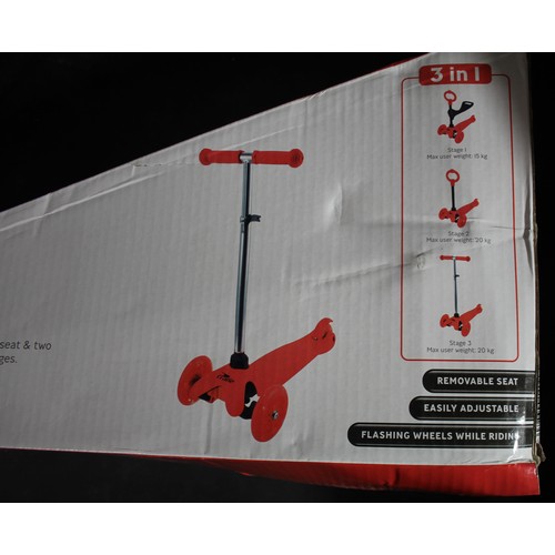 131 - 2 CRANE SPORTS RED 3in1 MINI SCOOTERS