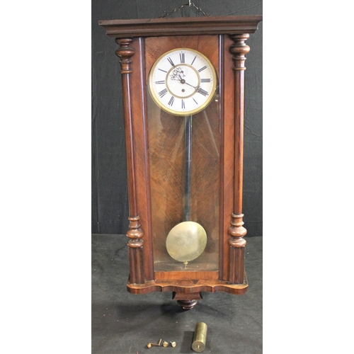 130A - MAHOGANY PENDULUM WALL CLOCK