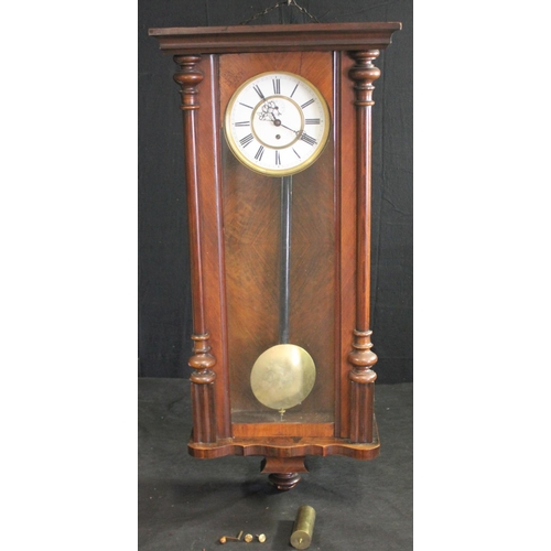 130A - MAHOGANY PENDULUM WALL CLOCK