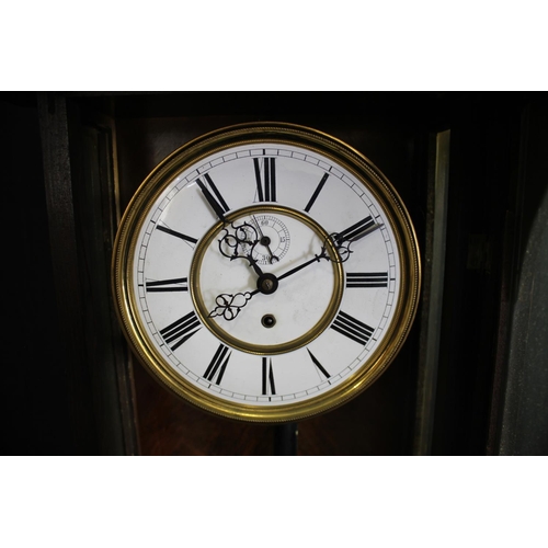 130A - MAHOGANY PENDULUM WALL CLOCK