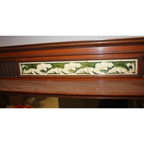 135 - ARTS & CRAFTS MIRROR BACK SIDEBOARD