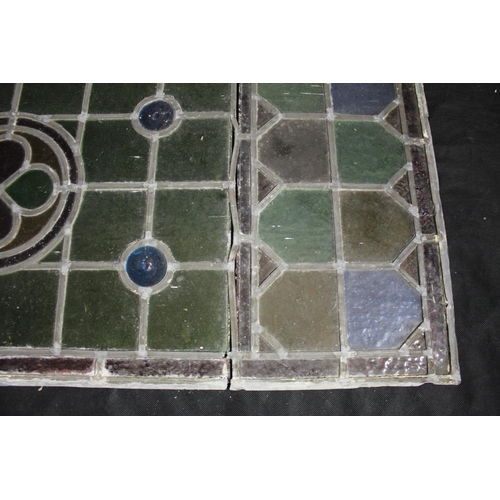 142 - 2 SECTIONS OF COLOURED LEADLIGHT GLASS