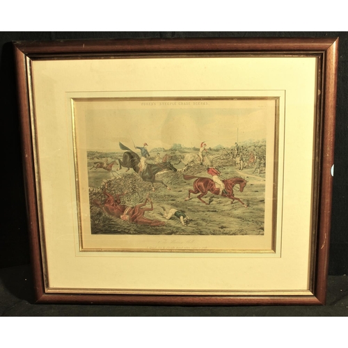 174 - VICTORIAN PRINT OF FORES'S STEEPLE CHASE SCENES FRAMED (26